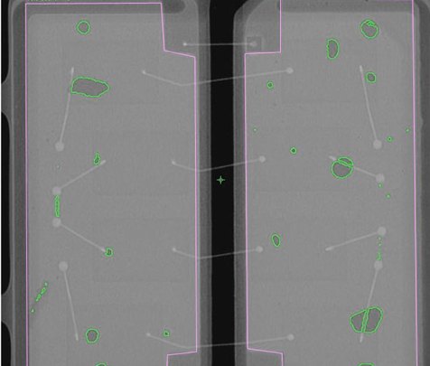 Röntgenbild der Zero-Void-Lötung: fast keine Hohlräume